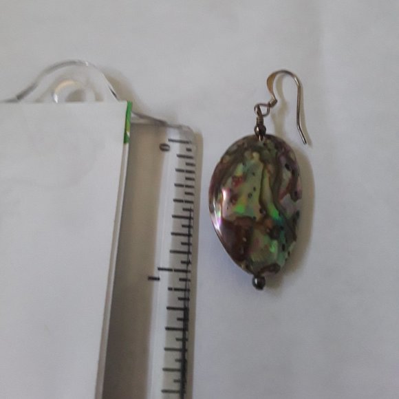 Green Shell wire earrings - Picture 3 of 3